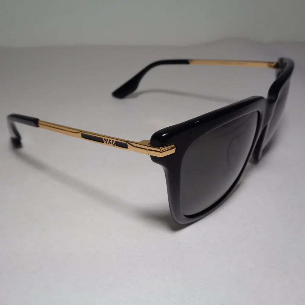 McQ by Alexander McQueen MQ0055S Black Gold New Men's Sunglasses